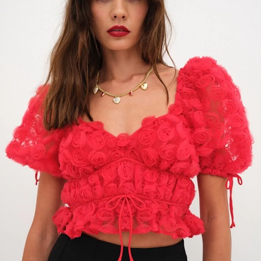 For Love & Lemons Hannah Crop Top size small